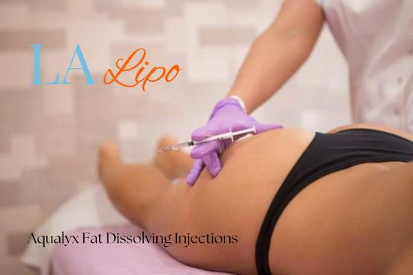 Woman having fat dissolving injections Hertford on thighs