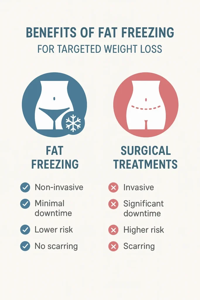 graphic showing the benefits of fat freezing Hertford