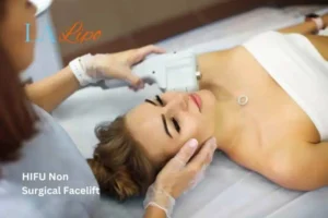 Woman having Hi-Fu to reduce wrinkles Hertford.